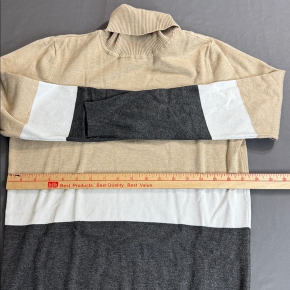 CALVIN KLEIN color block turtleneck sweater size M - Picture 8 of 10